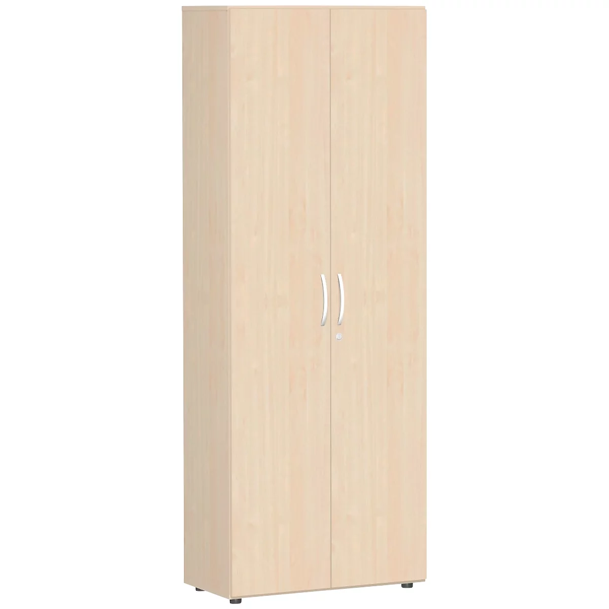 Archiefkast ALICANTE, 6 ordnerhoogten, 5 legborden, afsluitbaar, B 800 x D 400 x H 2160 mm, esdoorn