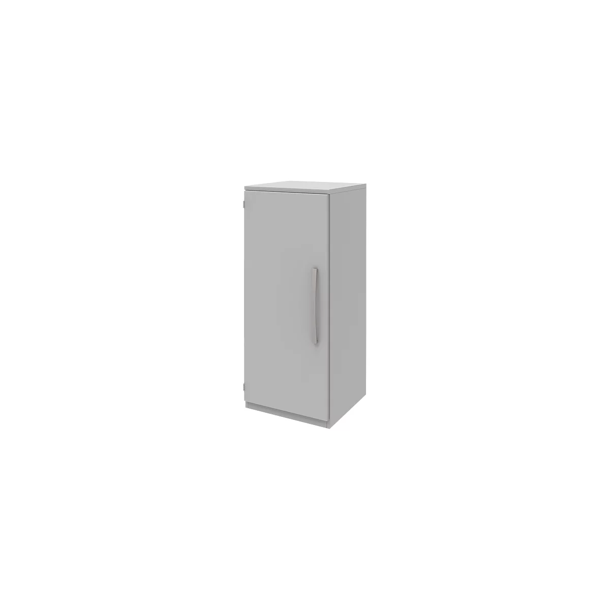 Archiefkast BARI, 3 ordnerhoogten, 2 legborden, deuraanslag links, B 427 x D 430 x H 1117 mm, lichtgrijs
