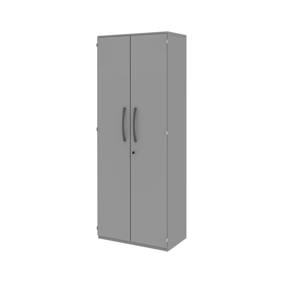 Archiefkast BARI, 6 ordnerhoogten, 5 legborden, slot, B 819 x D 430 x H 2174 mm, middengrijs/middengrijs