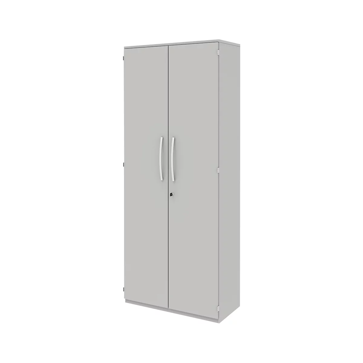 Archiefkast BARI, 6 ordnerhoogten, met middenwand, B 1000 x D 430 x H 2174 mm, lichtgrijs/lichtgrijs/aluminium