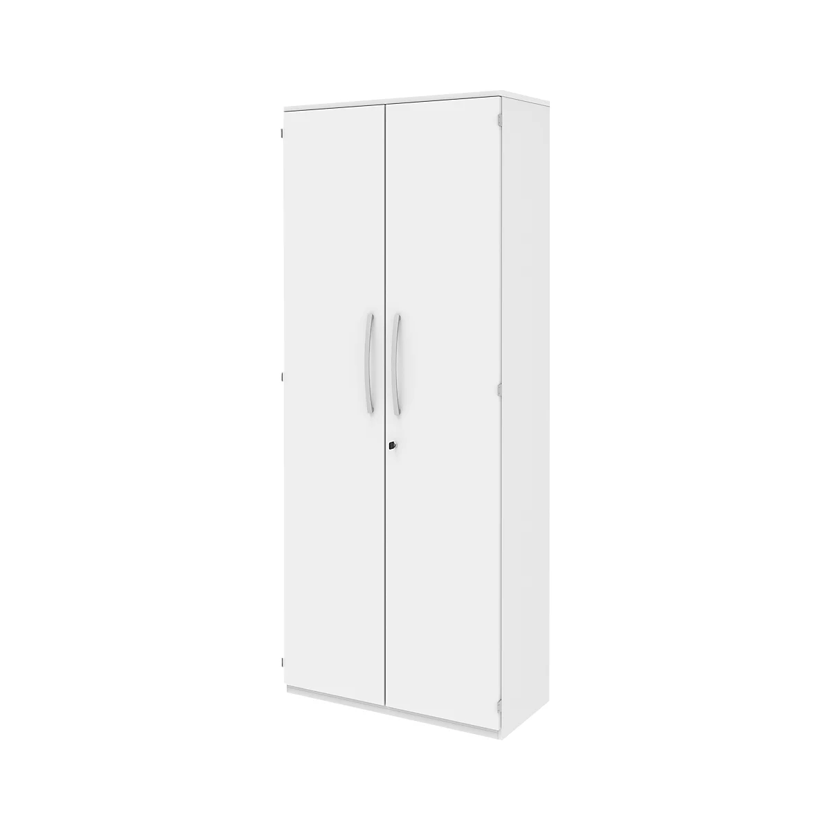 Archiefkast BARI, 6 ordnerhoogten, met middenwand, B 1000 x D 430 x H 2174 mm, wit/wit/aluminium