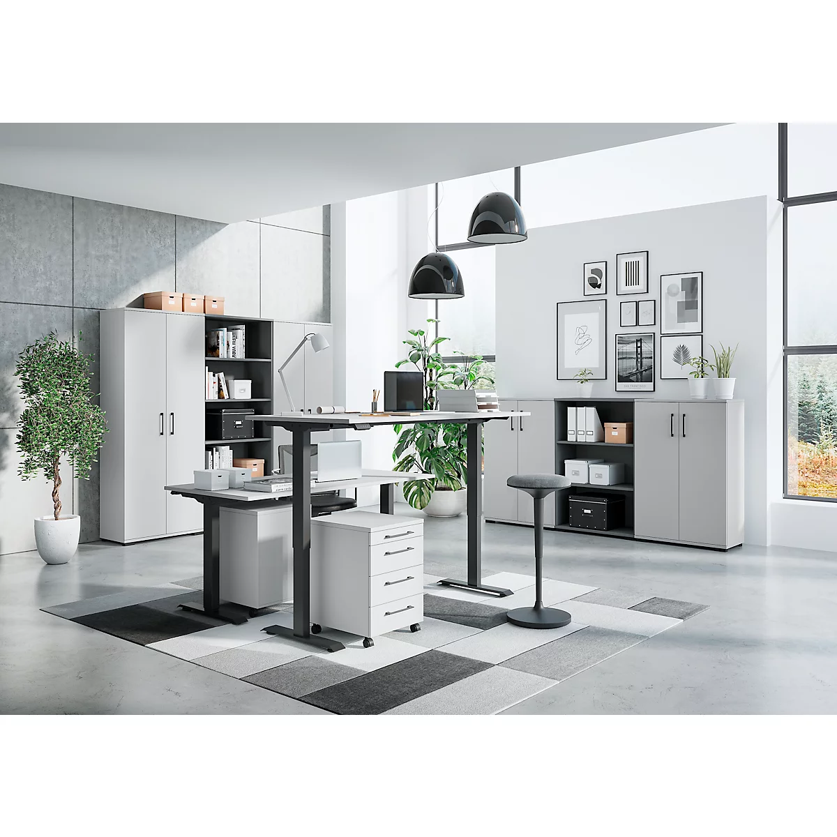 Archiefkast Profi 2.0, 2 legborden, 3 OH, B 800 x D 400 x H 1230 mm, lichtgrijs