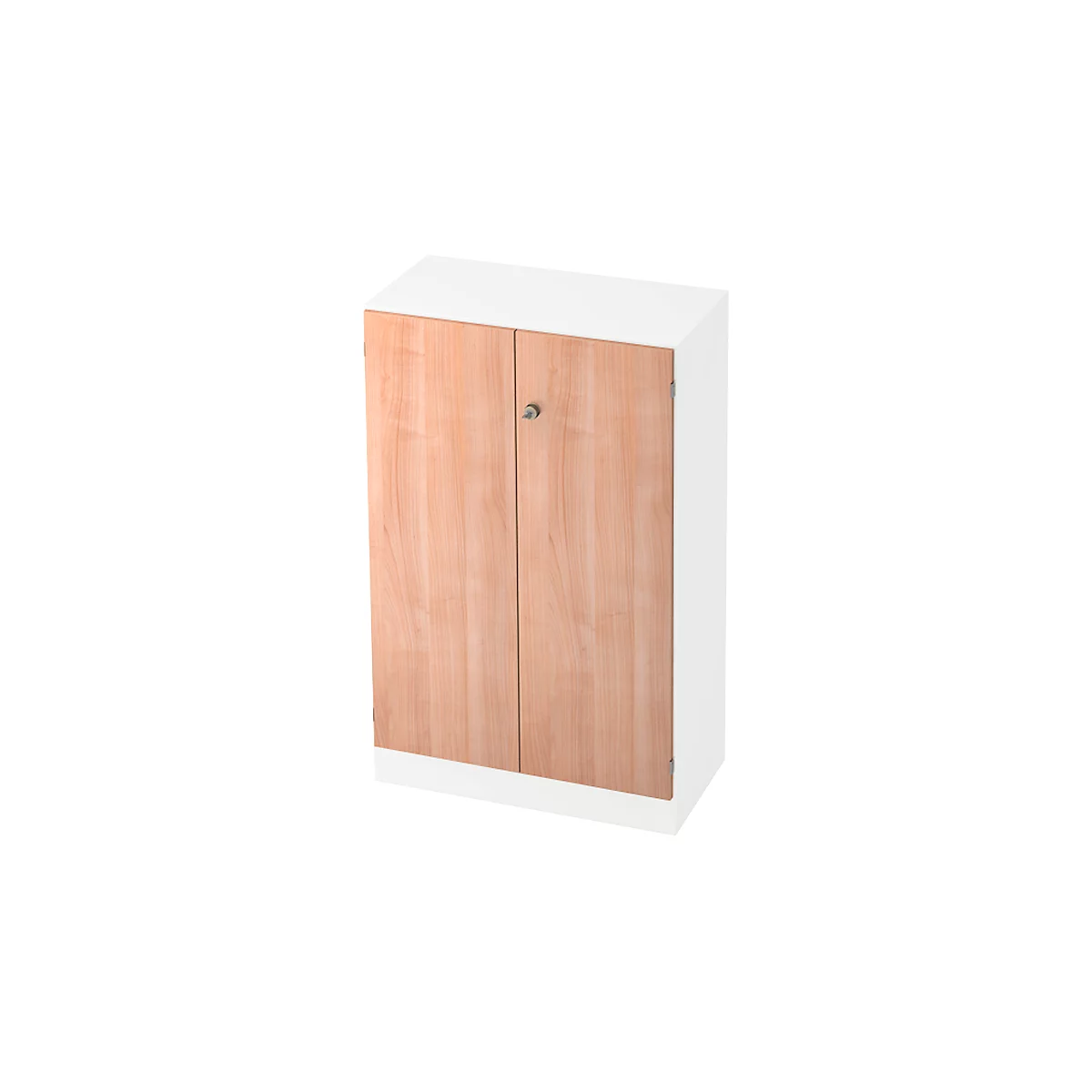 Archiefkast TARVIS, met handgreep zonder slot, 3 ordnerhoogten, B 800 x D 420 x H 1270 mm, wit/notenhoutpatroon