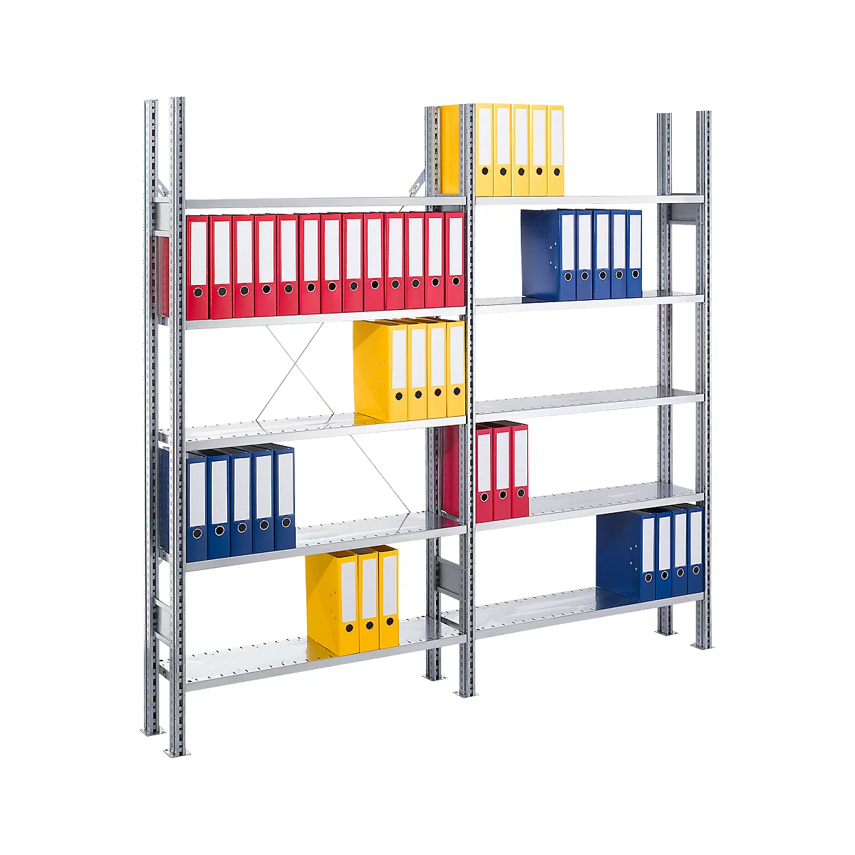 Archiefstelling GF + AF, 10 legborden, B 2080 x D 300 x H 2013 mm, verzinkt, complete set