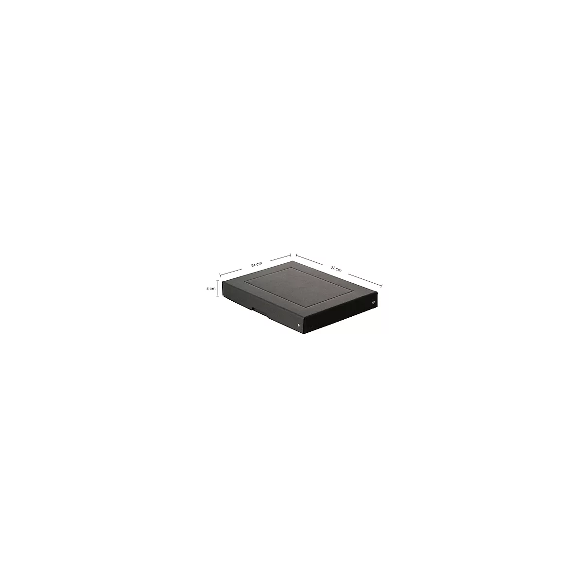 Archivbox Falken PURE Box Black A4, für bis zu 500 Blatt, mit Beschriftungsfeld, L 320 x B 240 x Füllhöhe 40 mm, Blauer Engel, FSC®-Pappe, schwarz