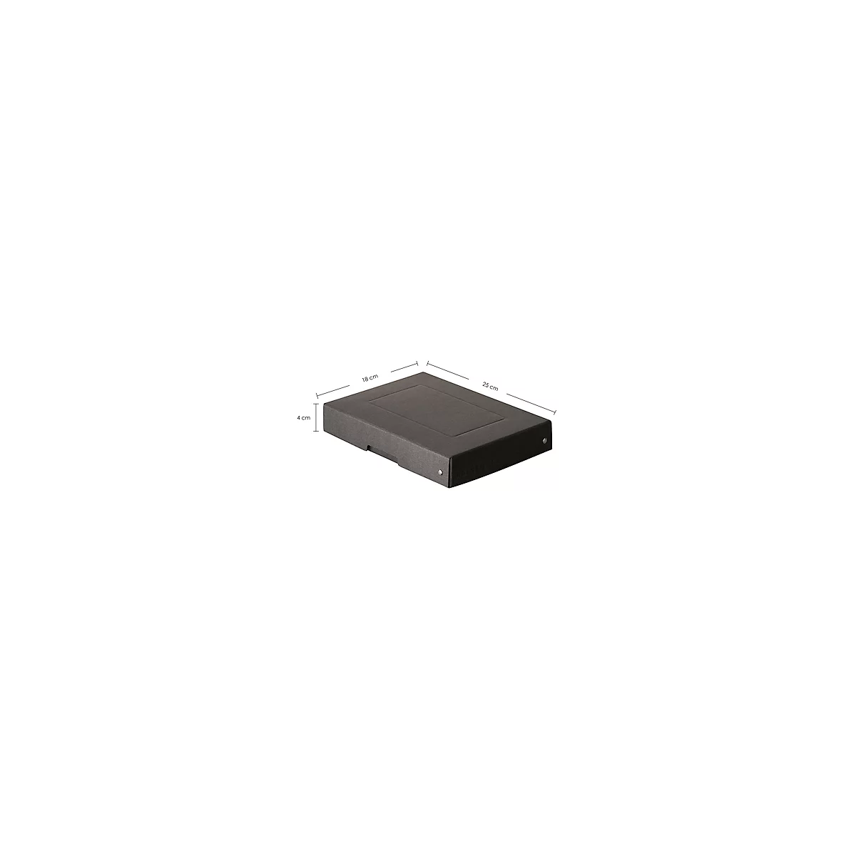 Archivbox Falken PURE Box Black A5, für bis zu 500 Blatt, mit Beschriftungsfeld, L 250 x B 180 x Füllhöhe 40 mm, Blauer Engel, FSC®-Pappe, schwarz