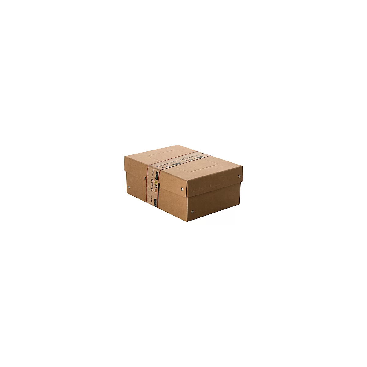 Archivbox Falken PureBox Nature A5, für bis zu 1250 Blatt, mit Beschriftungsfeld, L 250 x B 180 x Füllhöhe 100 mm, FSC®-Pappe, braun