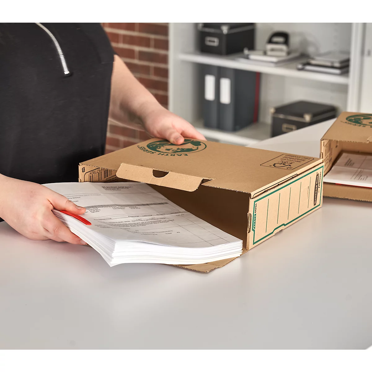 Archivschachtel Bankers Box® Earth, DIN A4, Rückenbreite 80 mm, 100 % Recycling-Karton, 20 Stück