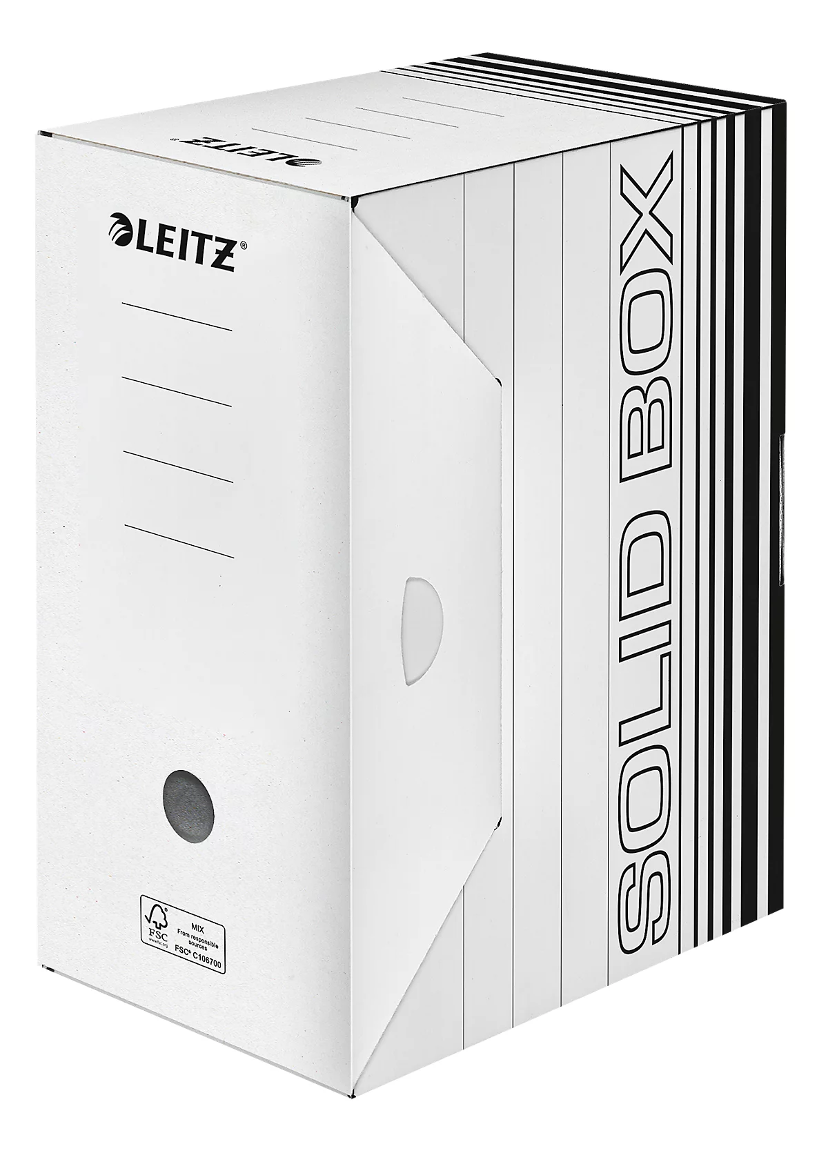 Archivschachtel Leitz Solid Box 6129 150 mm, DIN A4, für 1400 Blatt, 10 Stück, weiss
