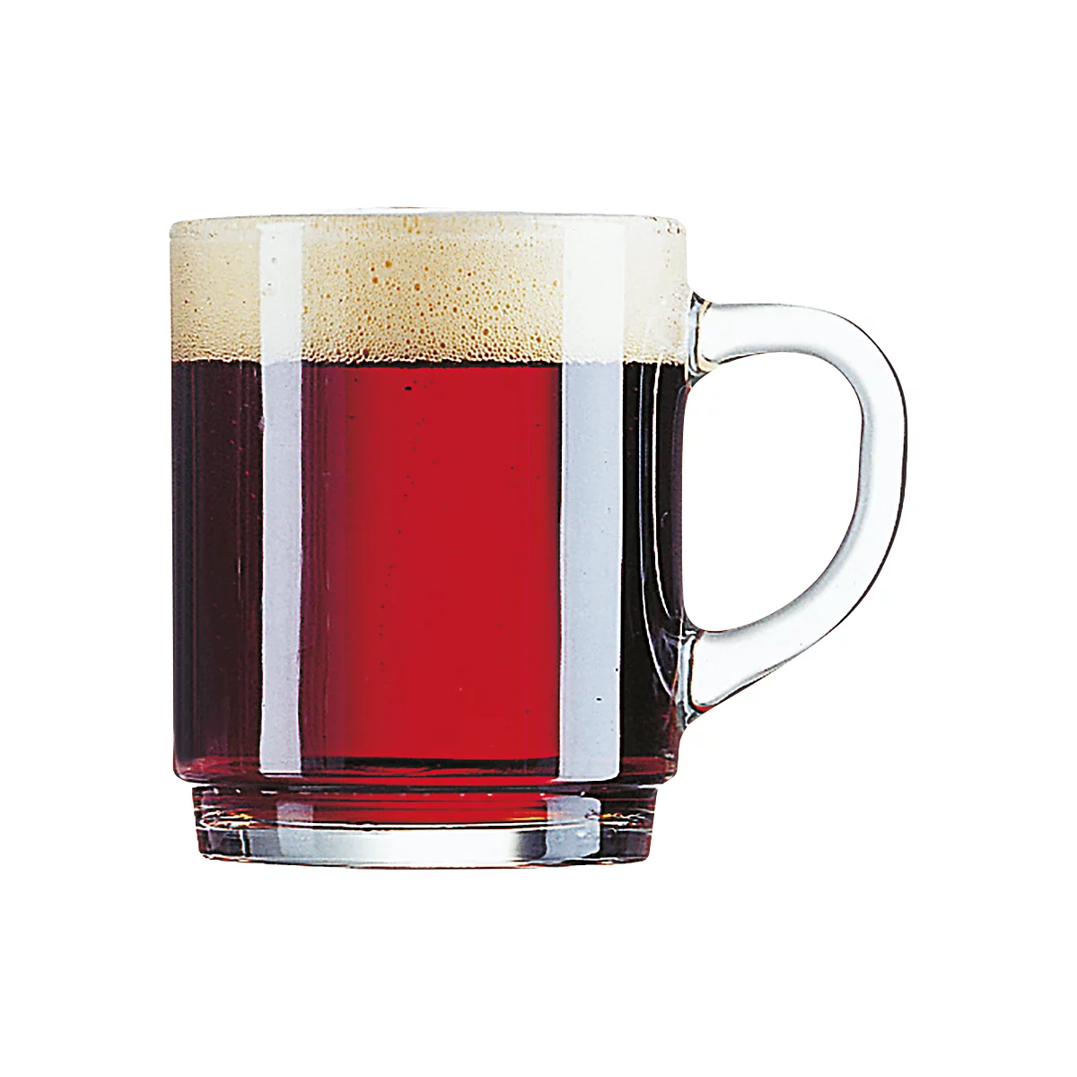 Arcoroc Daniel Henkelbecher 0,25 L, gehärtetes Glas, Füllstrich 0,2 L, stapelbar, H90×Ø72 mm, transparent, 12 st
