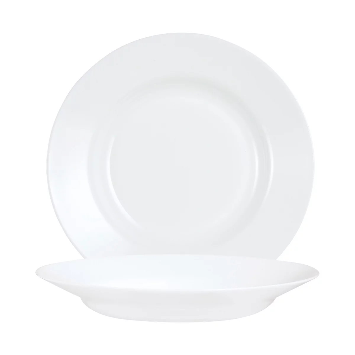 Arcoroc Everyday Uni tiefer Teller 22,5 cm aus gehärtetem Glas, Blanc, bruchsicher & spülmaschinenfest, 6 Stück