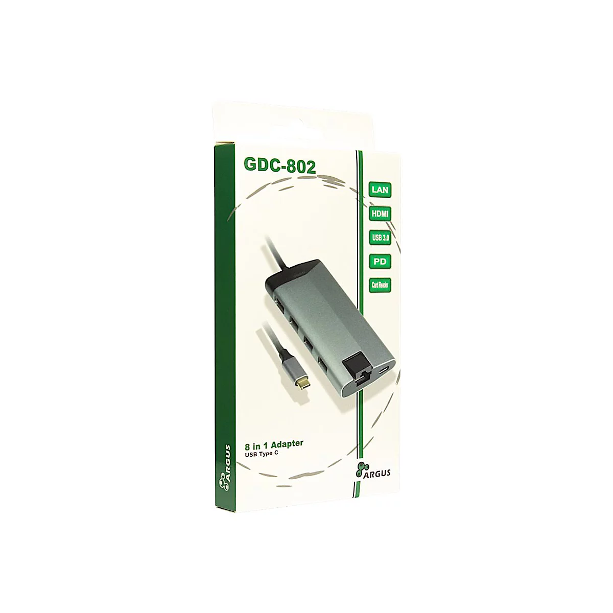 Argus GDC-802 - Dockingstation - USB-C 3.1 - HDMI - 1GbE