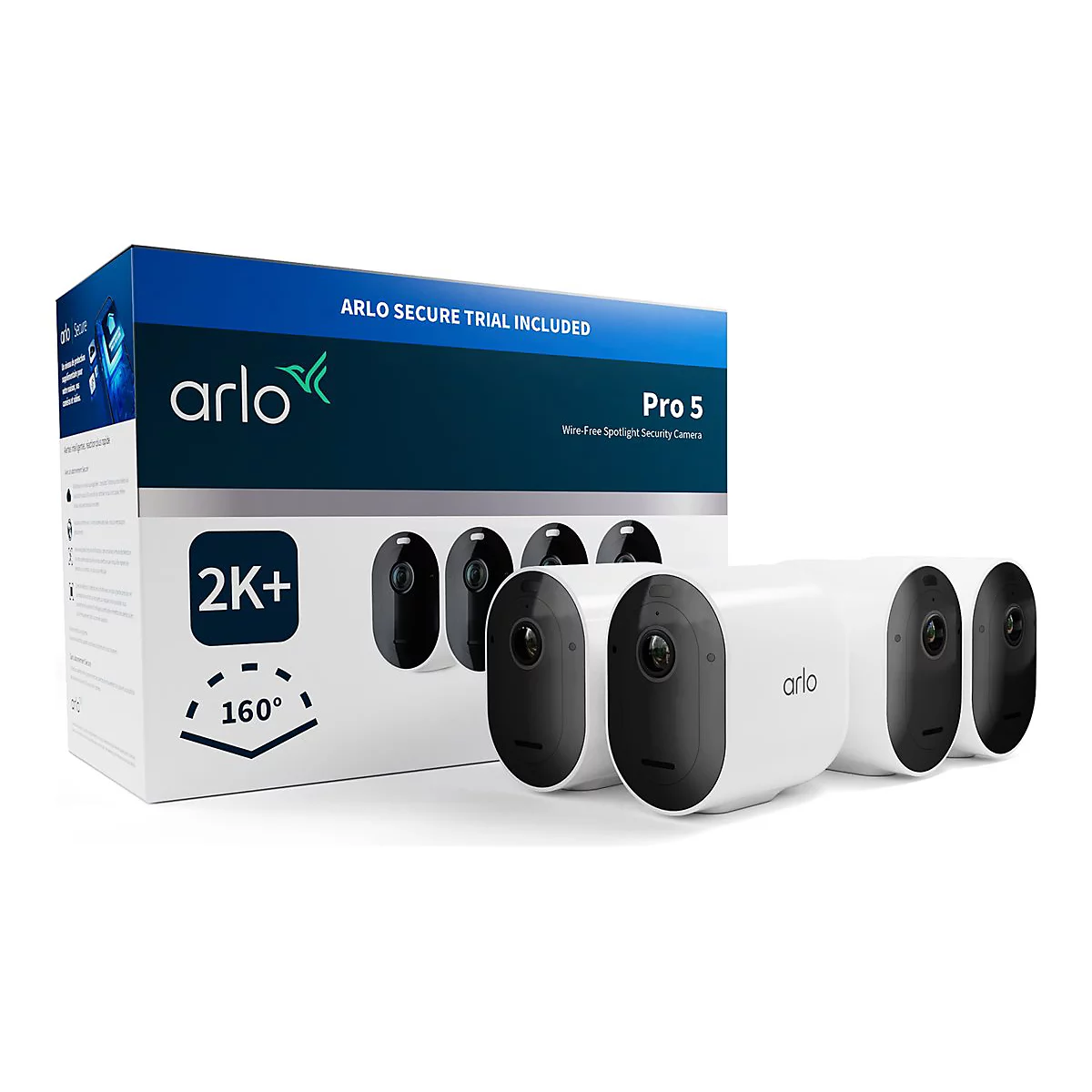 Arlo Pro 5 - Netzwerk-Überwachungskamera - Außenbereich - wetterfest - Farbe (Tag&Nacht) - 2688 x 1520