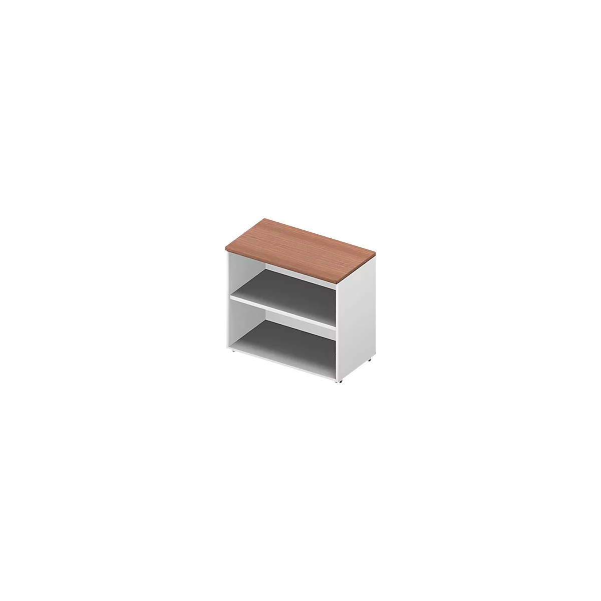 ARLON OFFICE boekenkast, 2 OH, 1 regelbare legbord, B 800 x D 450 x H 730 mm, notendecor/wit