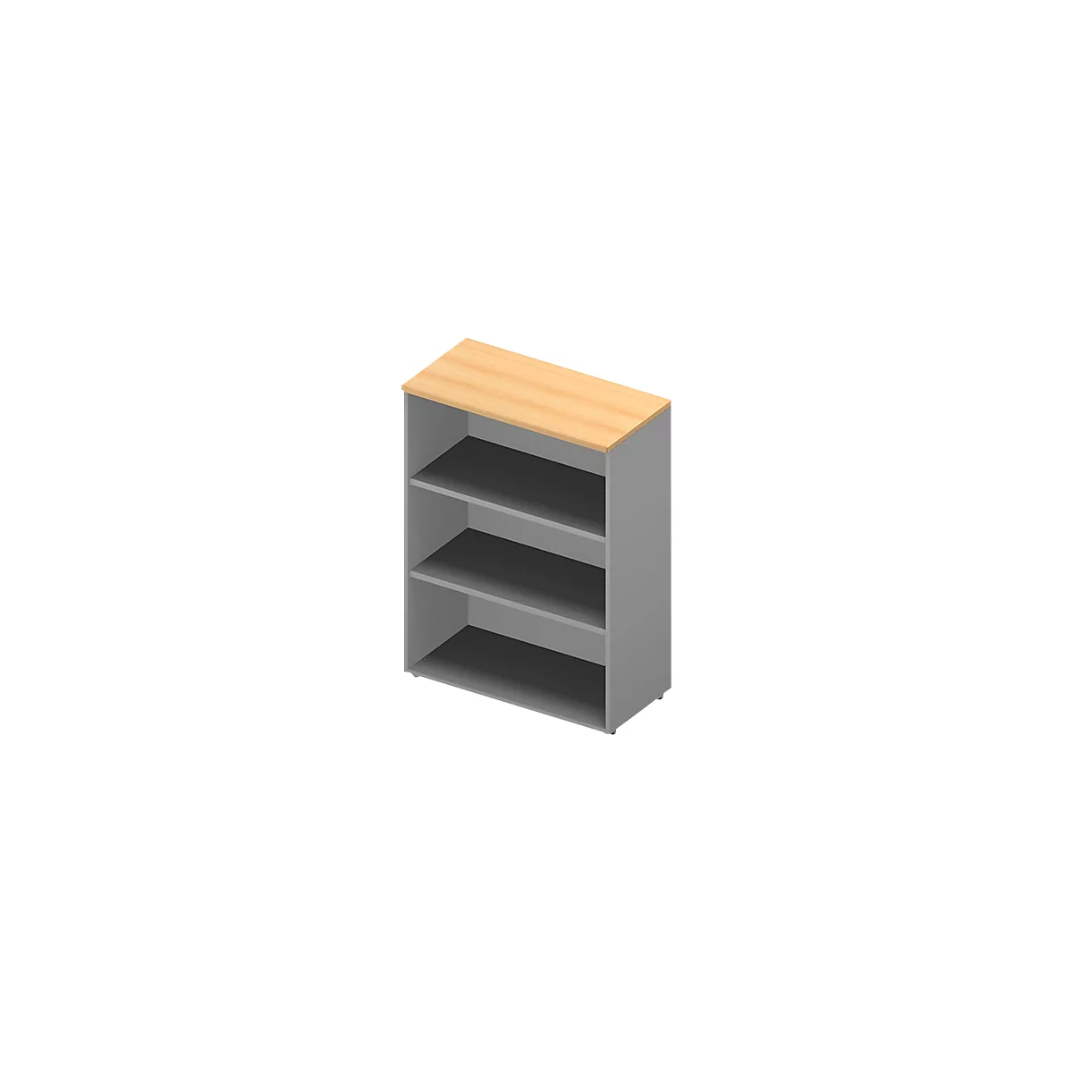 ARLON OFFICE boekenkast, 3 OH, 2 verstelbare legborden, B 900 x D 450 x H 1232 mm, beukendecor/aluminium