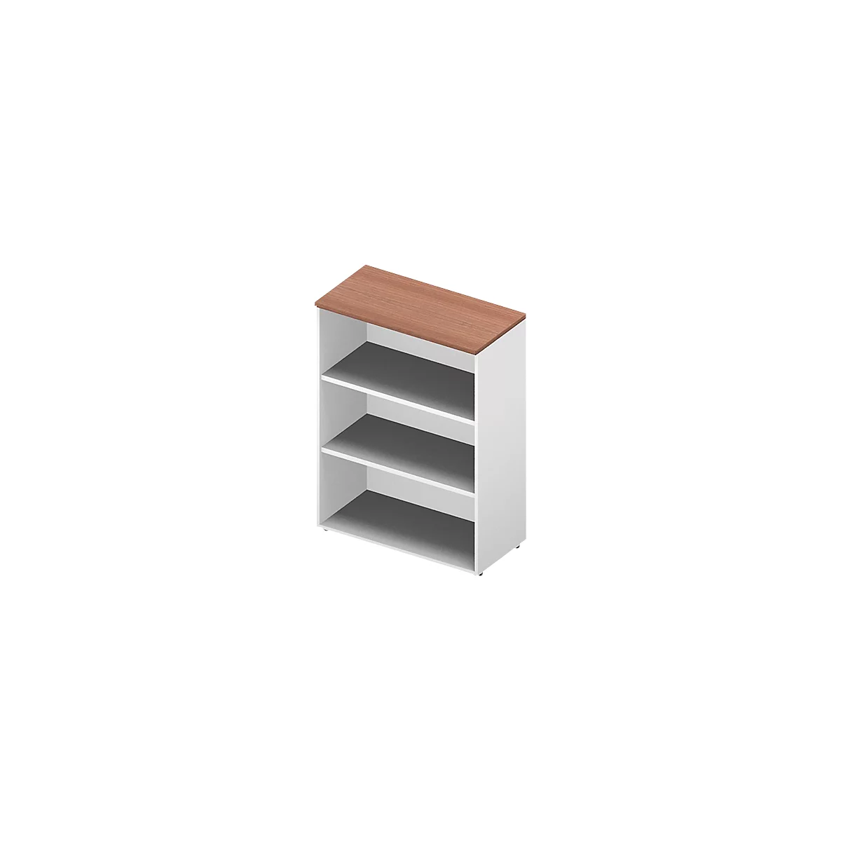 ARLON OFFICE boekenkast, 3 OH, 2 verstelbare legborden, B 900 x D 450 x H 1232 mm, notendecor/wit