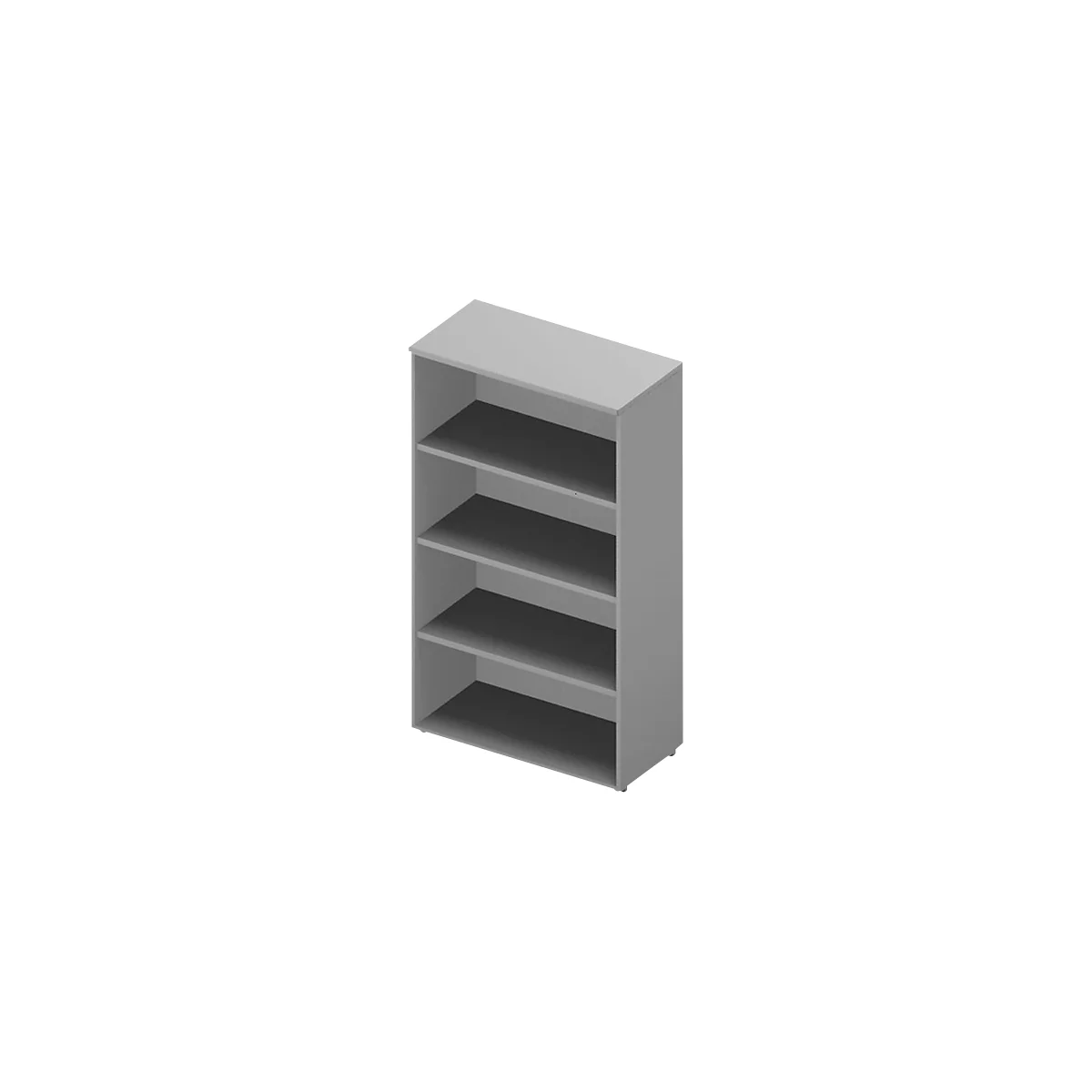 ARLON OFFICE boekenkast, 4 OH, 3 verstelbare legborden, B 900 x D 450 x H 1600 mm, lichtgrijs/aluminium