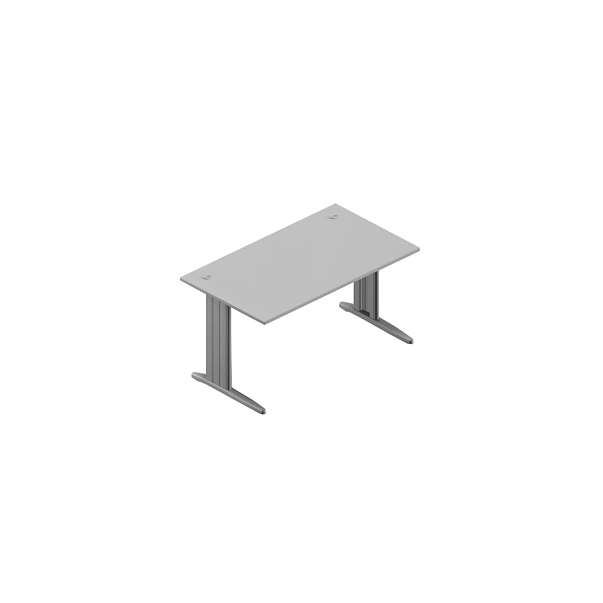 Grey, three-dimensional cuboid against a white background.