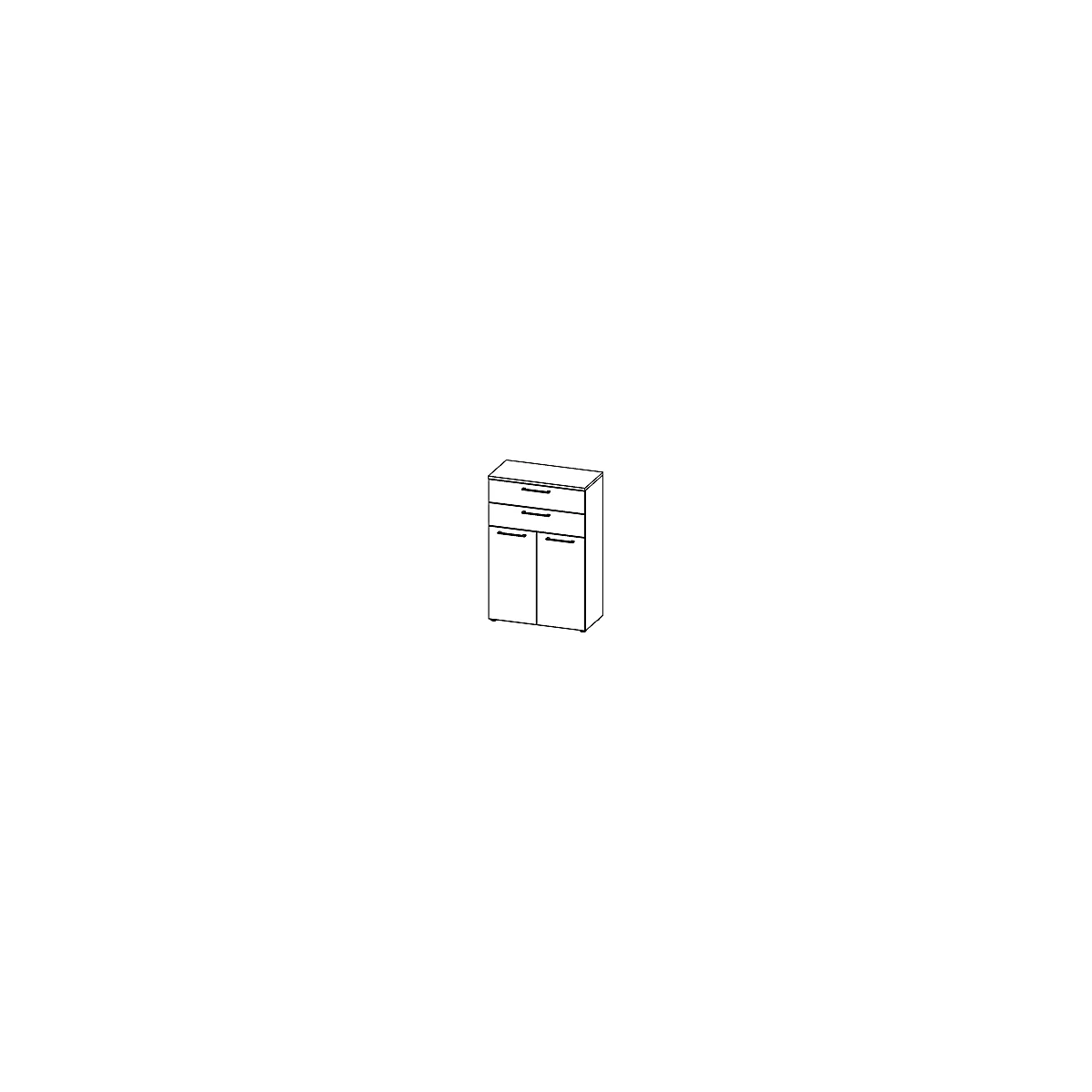 Armario archivador Agenda Home, 3 AA, An 800 x P 400 x Al 1200 mm, 2 cajones, grafito/roble