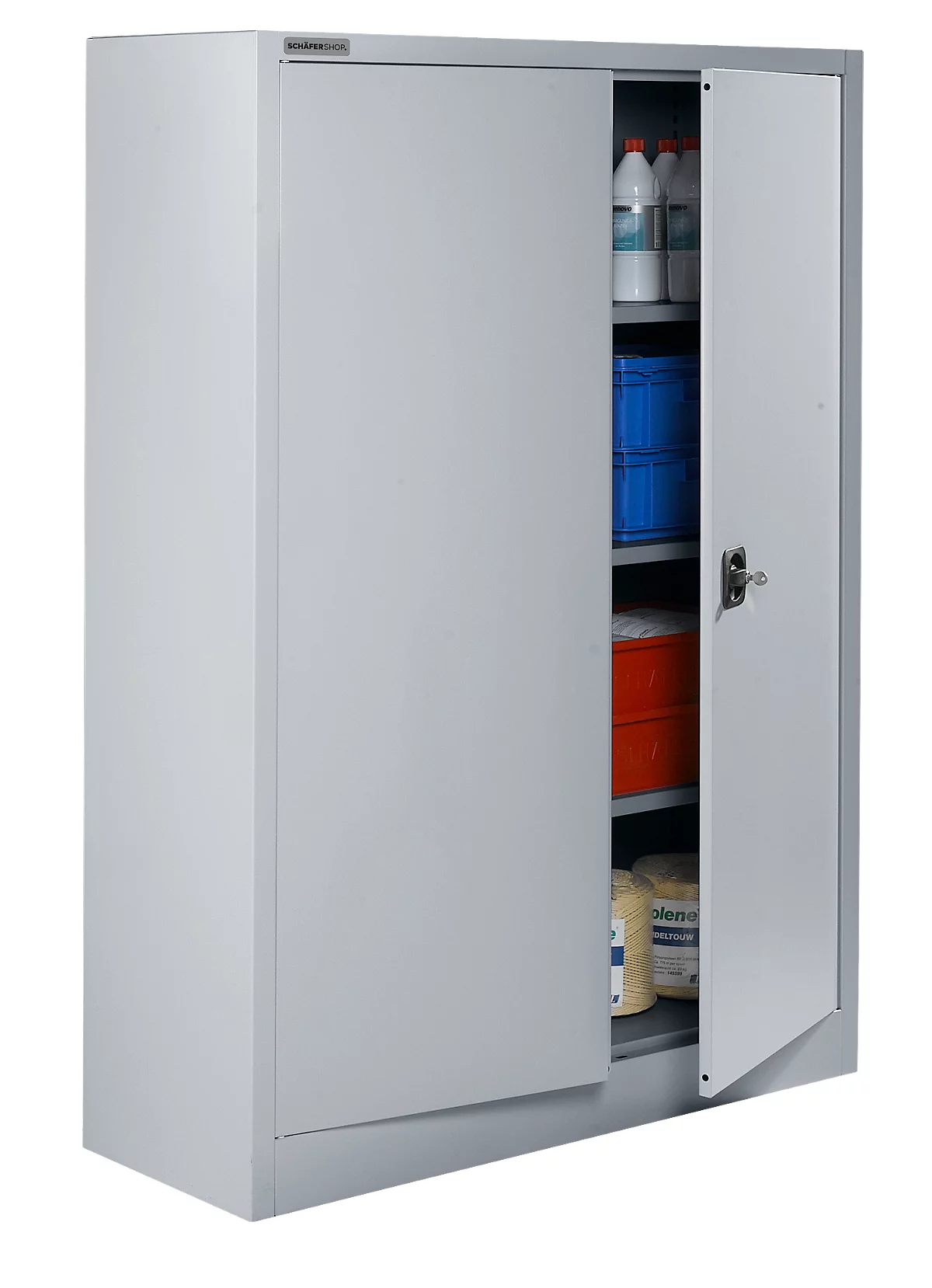 Armario archivador Schäfer Shop Select, con cerradura, altura 1585 mm, anchura 1200 mm, aluminio blanco RAL 9006