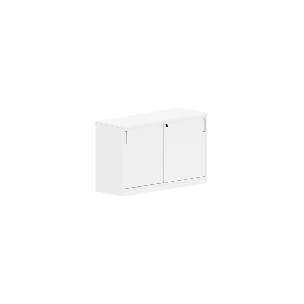 Armario auxiliar de puertas correderas BEXXSTAR, 1,5 alturas de archivo, ancho 1200 x fondo 445 x alto 740 mm, blanco