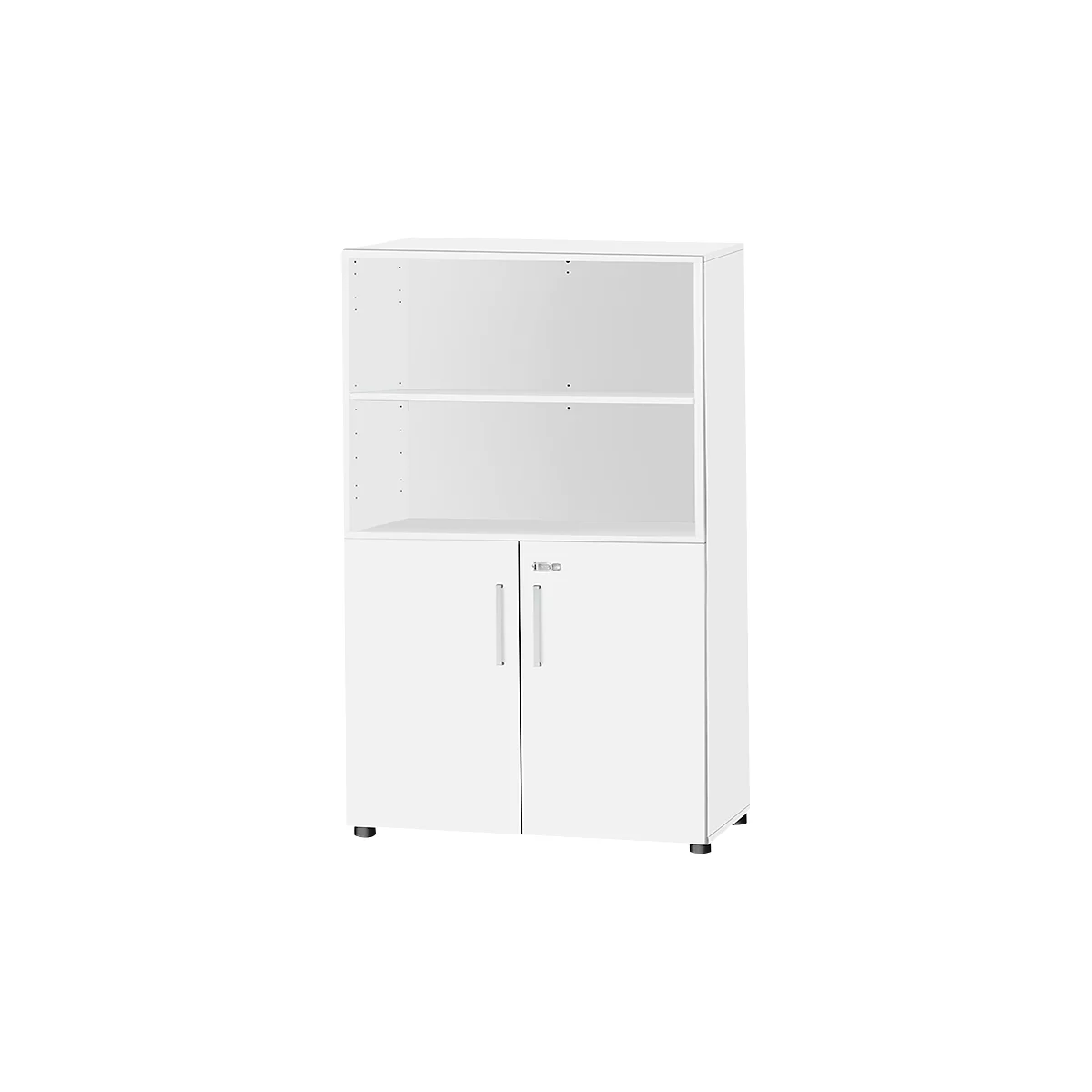 Armario combinado Schäfer Shop Select SET UP, 4 OH, An 800 x P 420 x Al 1514 mm, blanco/blanco