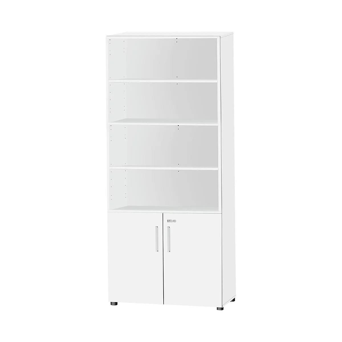 Armario combinado Schäfer Shop Select SET UP, 6 OH, An 800 x P 420 x Al 2240 mm, blanco/blanco