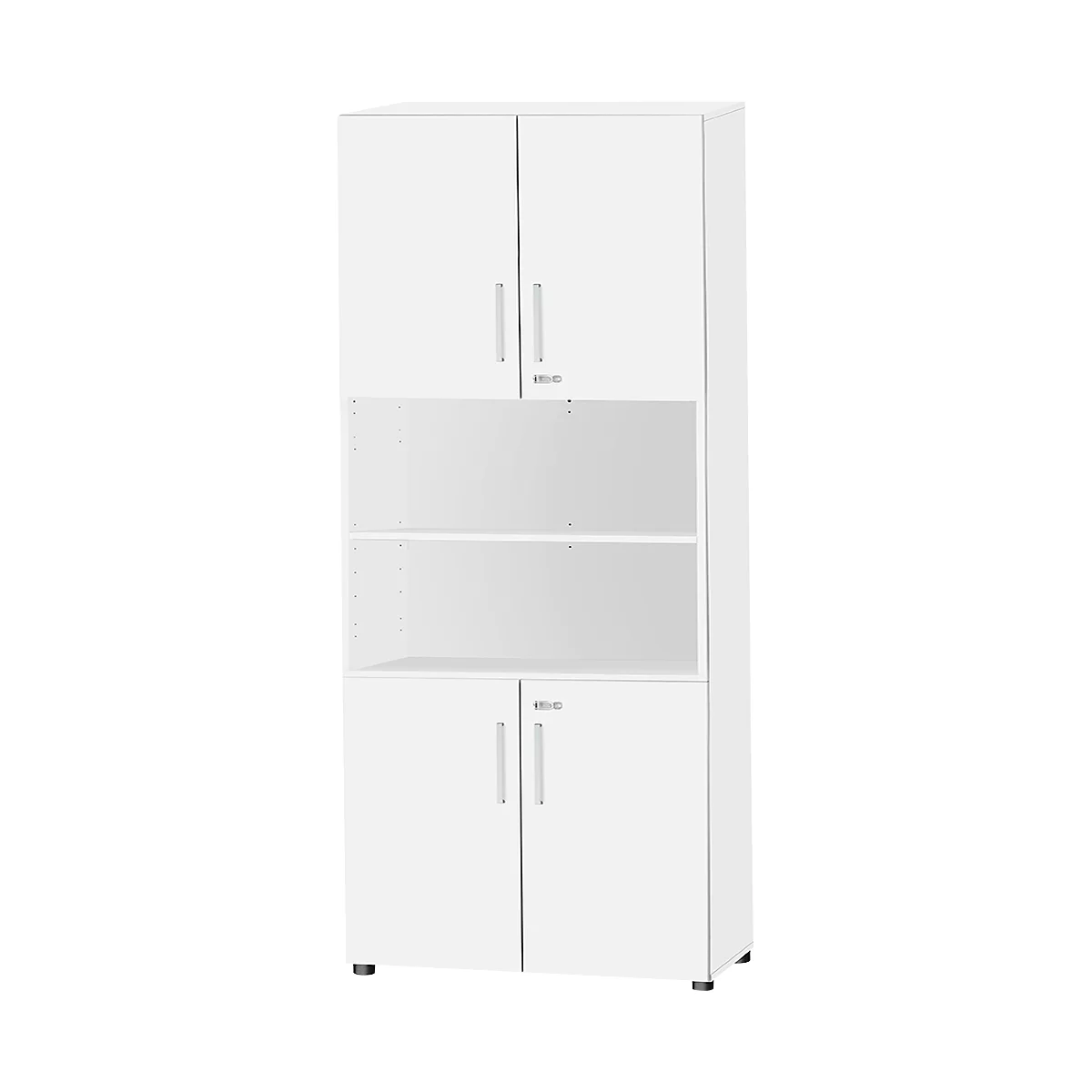 Armario combinado Schäfer Shop Select SET UP, 6 OH, An 800 x P 420 x Al 2240 mm, blanco/blanco