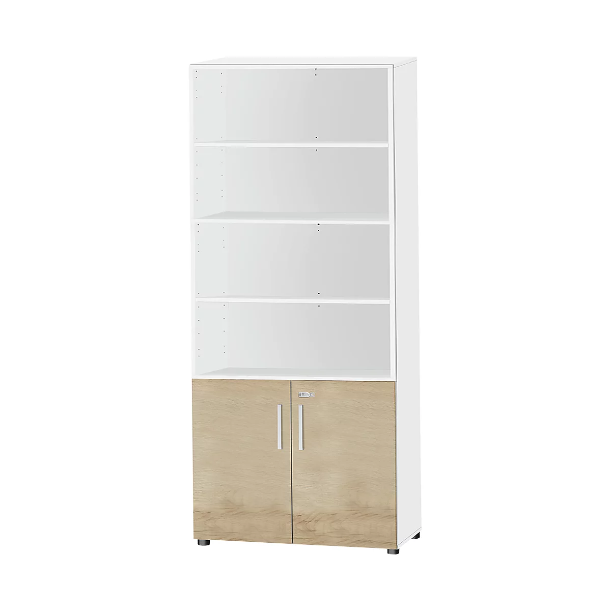 Armario combinado Schäfer Shop Select SET UP, 6 OH, An 800 x P 420 x Al 2240 mm, blanco/roble silvestre