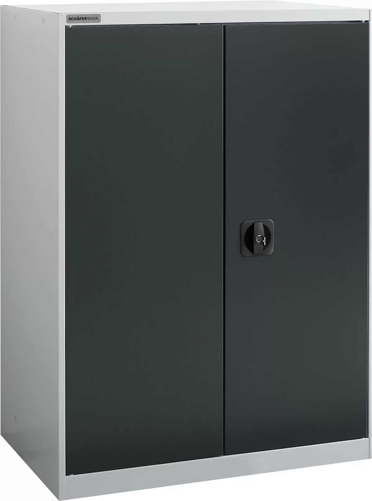 Armario con puerta batiente Schäfer Shop Select MS-i 12408, chapa de acero, An 800 x P 400 x Al 1215 mm, 3 OH, aluminio blanco/gris antracita, hasta 150 kg 