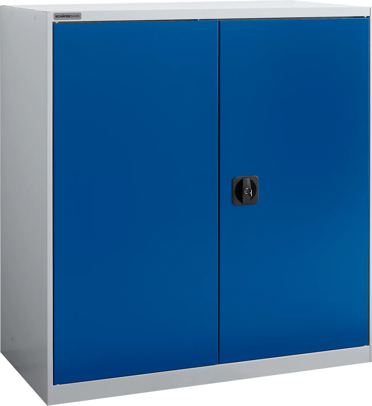 Armario con puerta batiente Schäfer Shop Select MS-i 12409, chapa de acero, An 950 x P 400 x Al 1215 mm, 3 OH, aluminio blanco/azul genciana, hasta 150 kg 