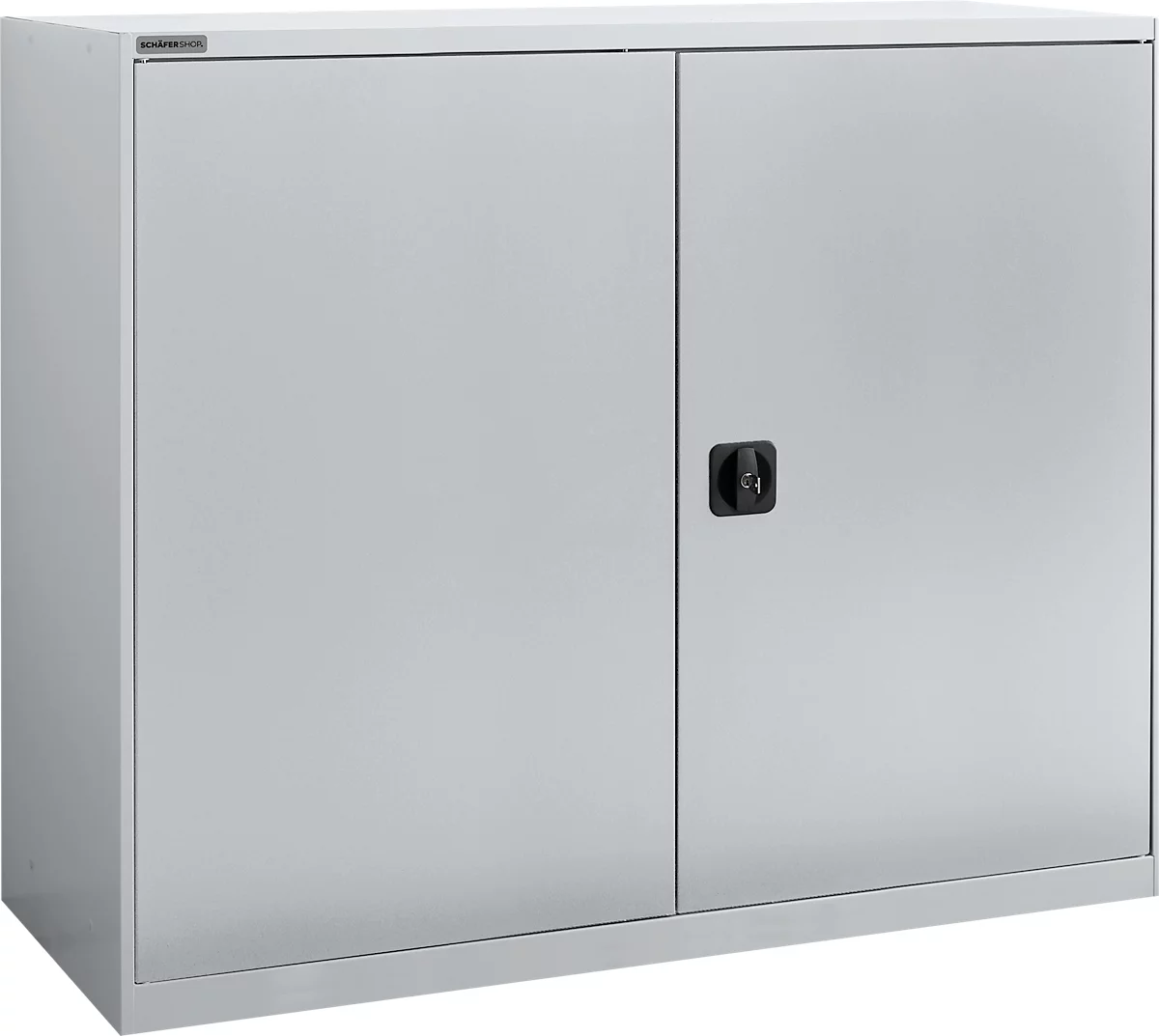Armario con puerta batiente Schäfer Shop Select MS-i 12412, chapa de acero, An 1200 x F 400 x Al 1215 mm, 3 OH, aluminio blanco, hasta 150 kg 