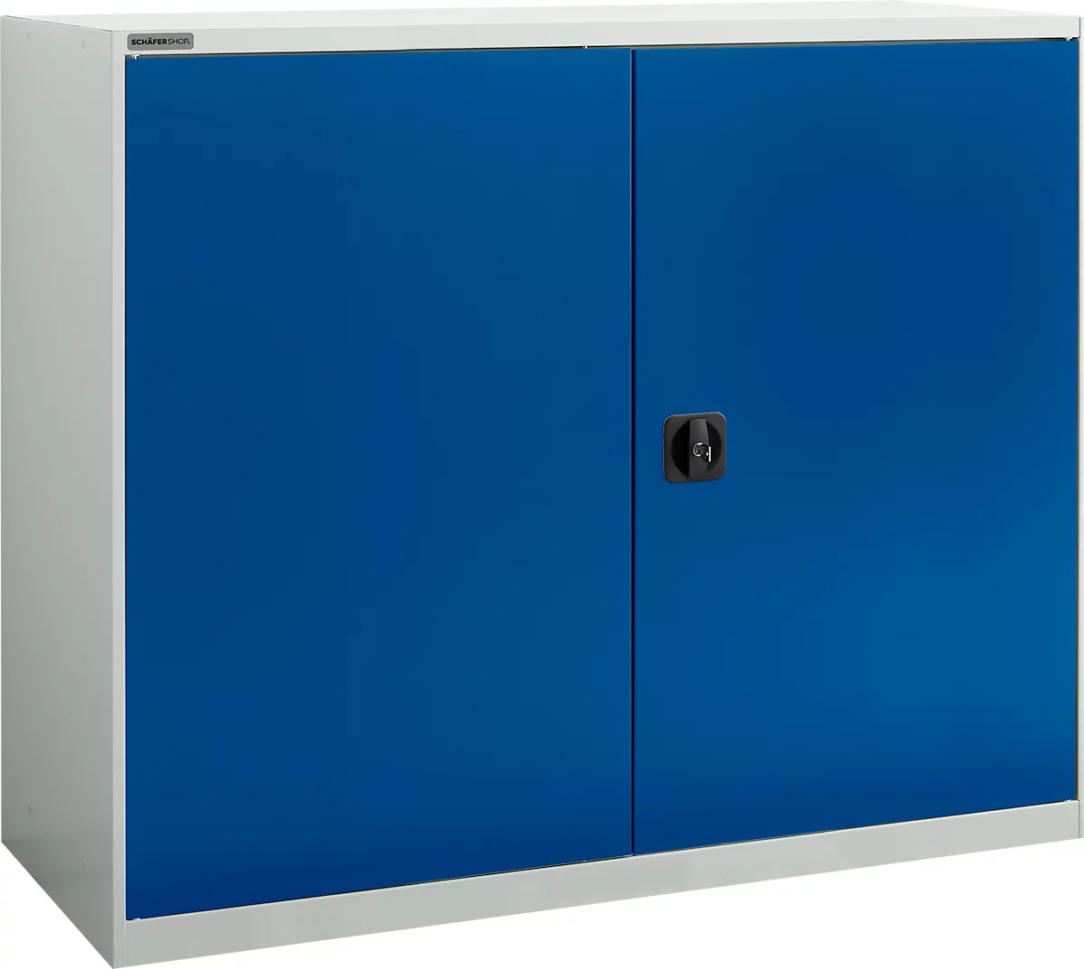 Armario con puerta batiente Schäfer Shop Select MS-i 12412, chapa de acero, An 1200 x F 400 x Al 1215 mm, 3 OH, gris claro/azul genciana, hasta 150 kg 