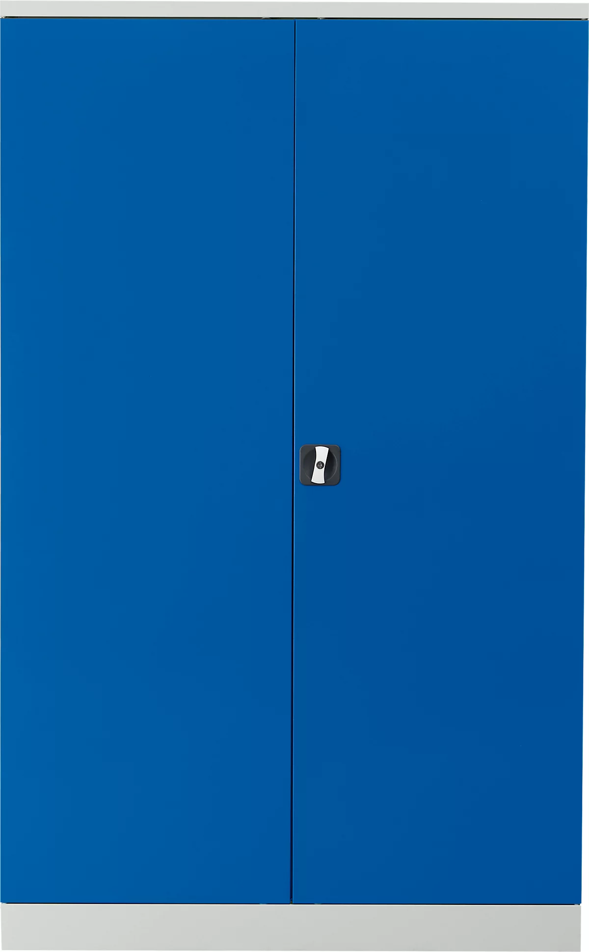 Armario de acero con puertas batientes, ancho 1200 x fondo 420 x alto 1950 mm, gris claro 7035/azul genciana 5010