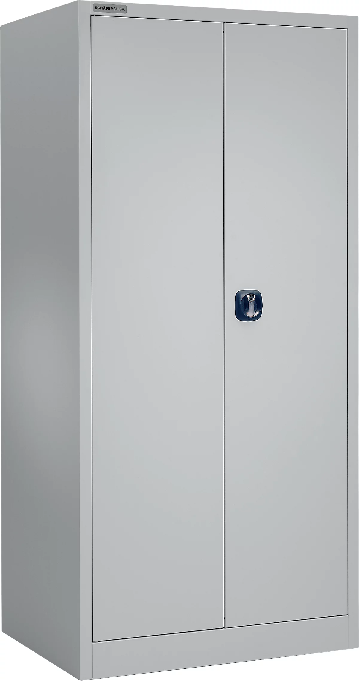 Armario de almacenamiento Schäfer Shop Select MSI 2509, 5 OH, 4 estantes intermedios, cerradura de cilindro, ancho 950 x fondo 500 x alto 1935 mm, aluminio blanco RAL 9006/aluminio blanco RAL 9006