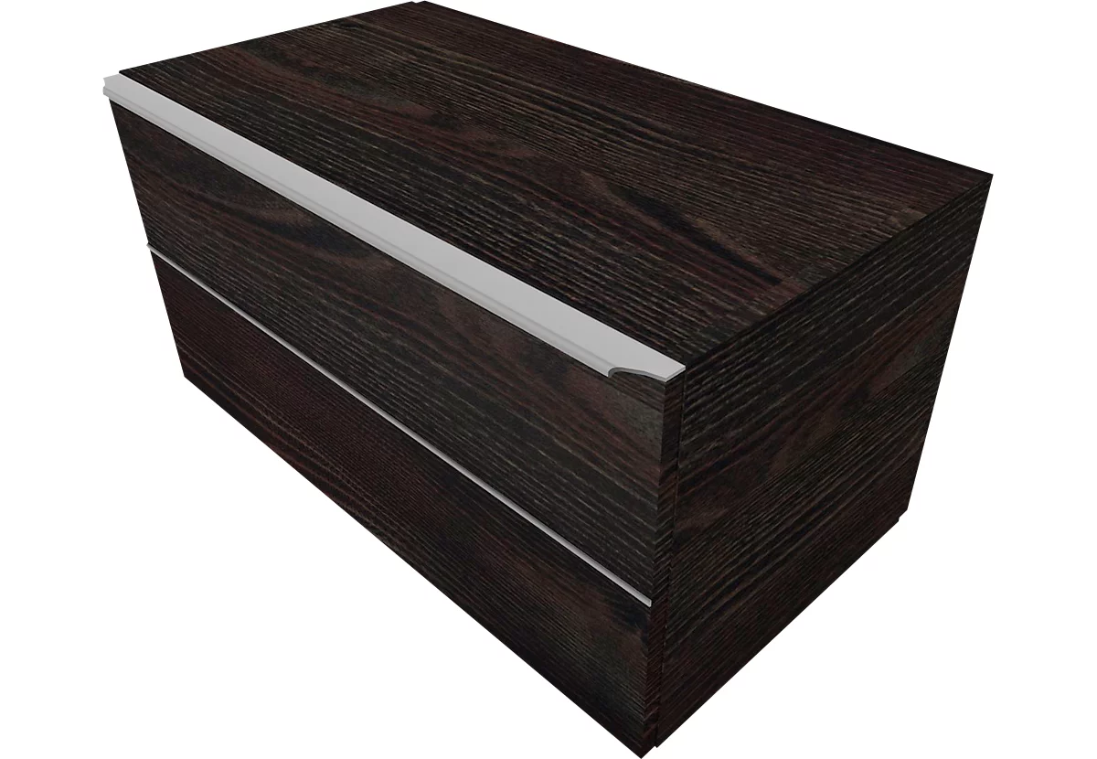 Armario de cajones QUANDOS BOX, 1 cajón, An 1000 x P 440 x Al 374 mm, roble oscuro