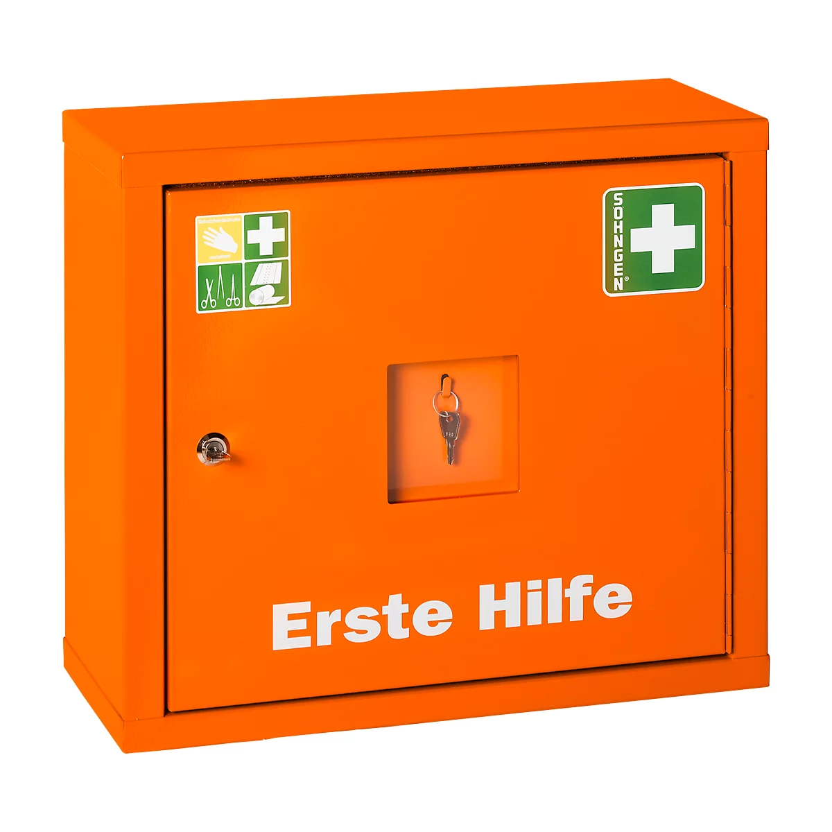 Armario de emergencia JUNIORSAFE, ancho 490 x fondo 200 x alto 420 mm, con contenido, naranja