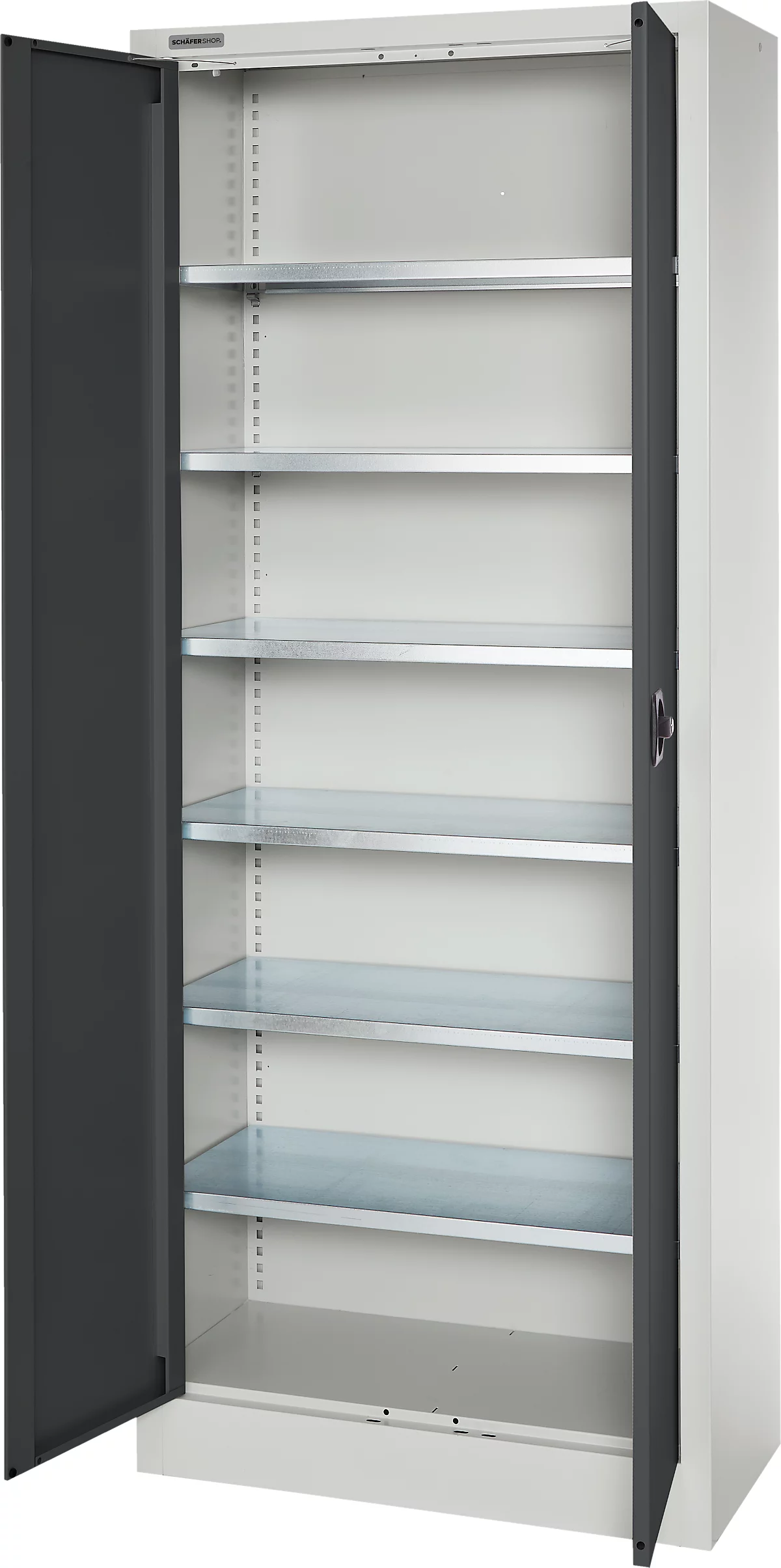 Armario de material Schfer Shop Select MSI 2409, acero, 6 estantes, ancho 950 x fondo 400 x alto 1935 mm, gris claro/gris antracita