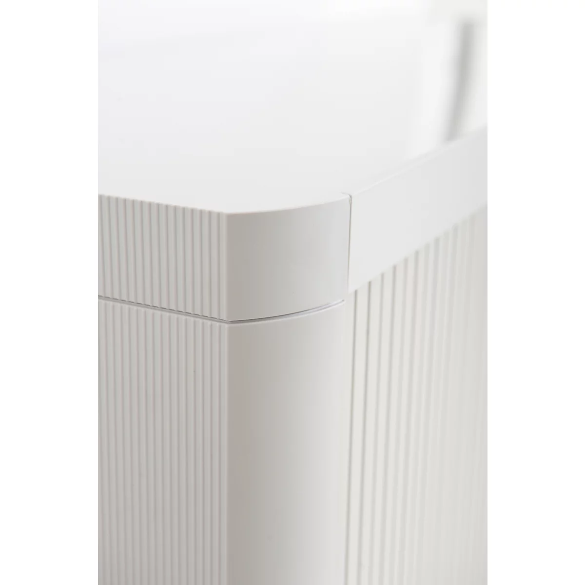 Armario de persiana, An 1100 x P 415 x Al 2040 mm, con cerradura, sin estantes, poliestireno High Impact, blanco/blanco