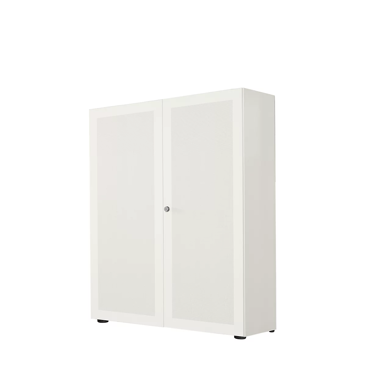 Armario de puertas batientes, 2 puertas, cara frontal insonorizante, 1000 x 1930 mm, 5 AA, blanco