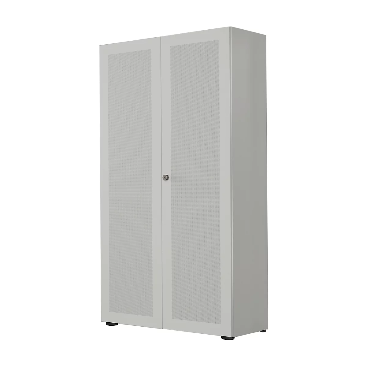 Armario de puertas batientes, 2 puertas, cara frontal insonorizante, 800 x 2300 mm, 6 AA, plata