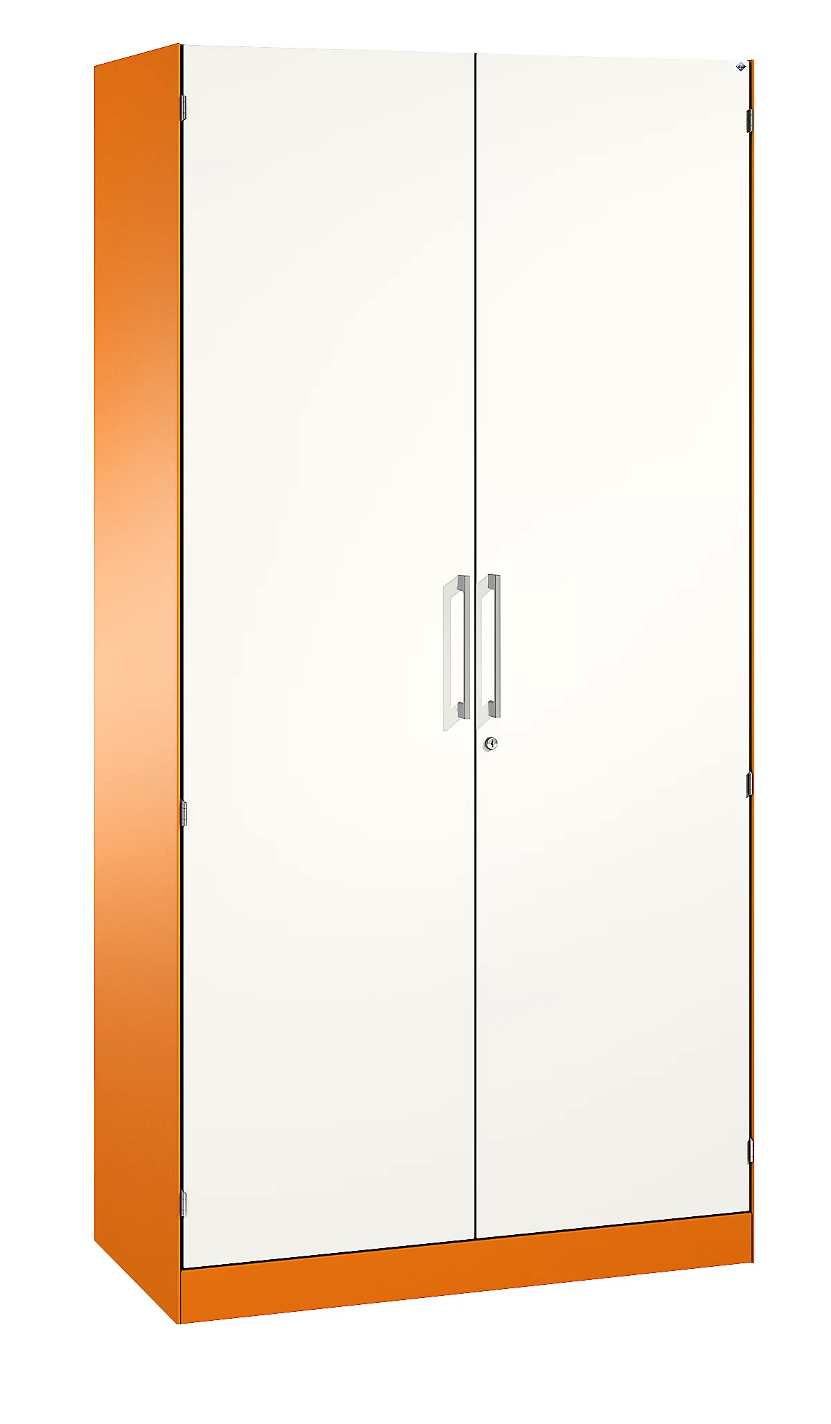 Armario de puertas batientes ASISTO C 3000, 5 alturas de archivo, An 1000 mm, naranja/blanco