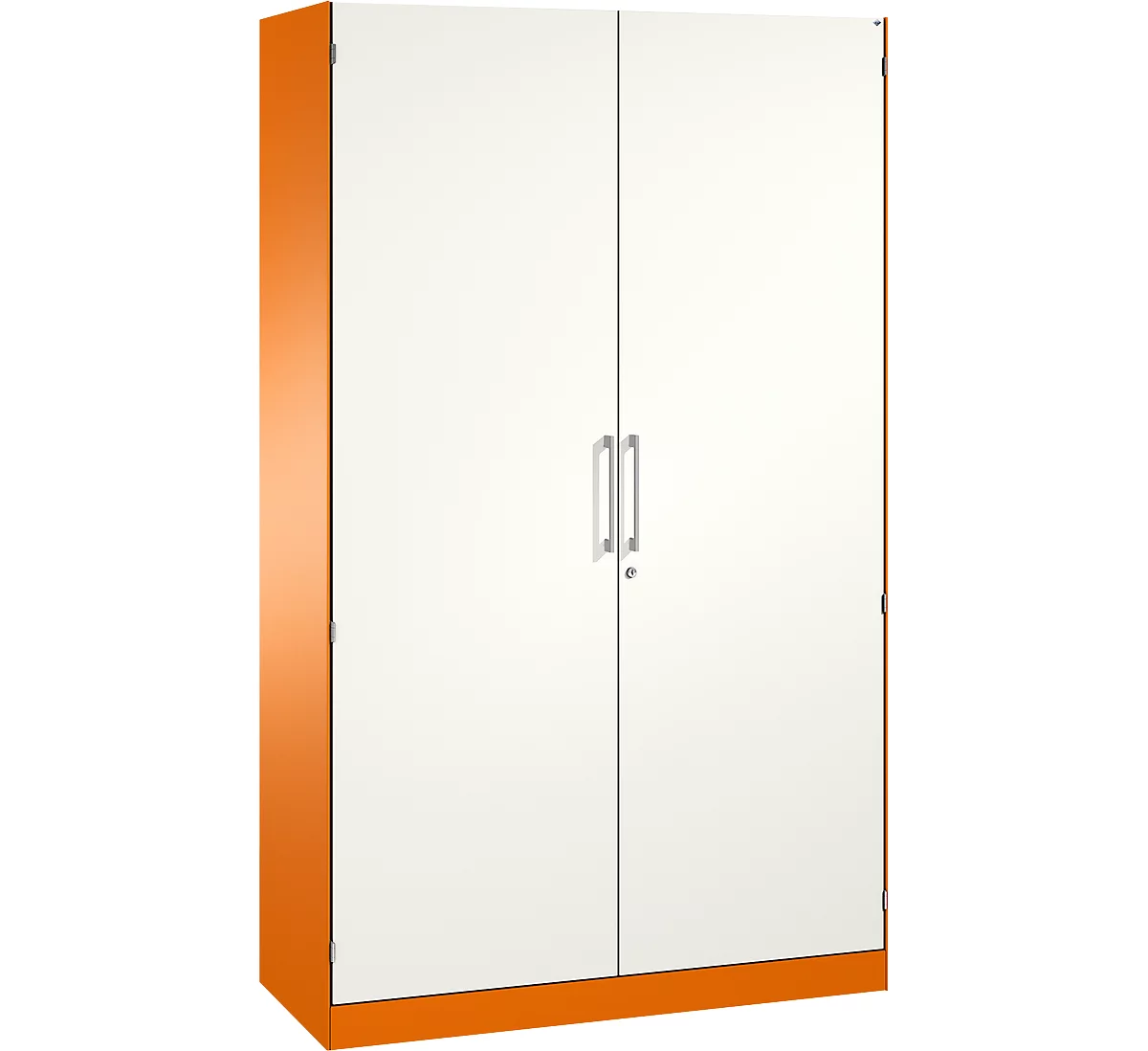 Armario de puertas batientes ASISTO C 3000, 5 alturas de archivo, An 1200 mm, naranja/blanco
