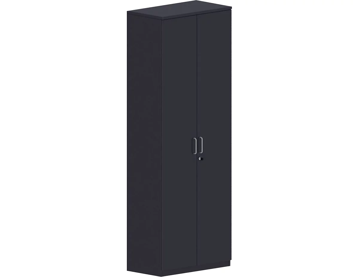 Armario de puertas batientes BEXXSTAR, 6 alturas de archivo, puertas de madera, H 2225 mm, negro