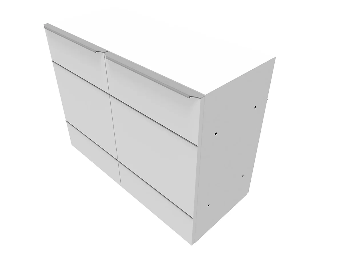 Armario de puertas batientes QUANDOS BOX, 2 alturas de archivo, An 1000 x P 440 x Al 748 mm, blanco