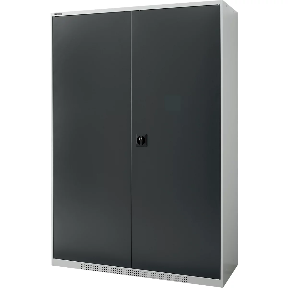 Armario de puertas batientes Schäfer Shop Genius FS, acero, con rejillas de ventilación, ancho 1343 x fondo 520 x alto 1950 mm, 5 OH, gris claro/gris antracita, hasta 750 kg