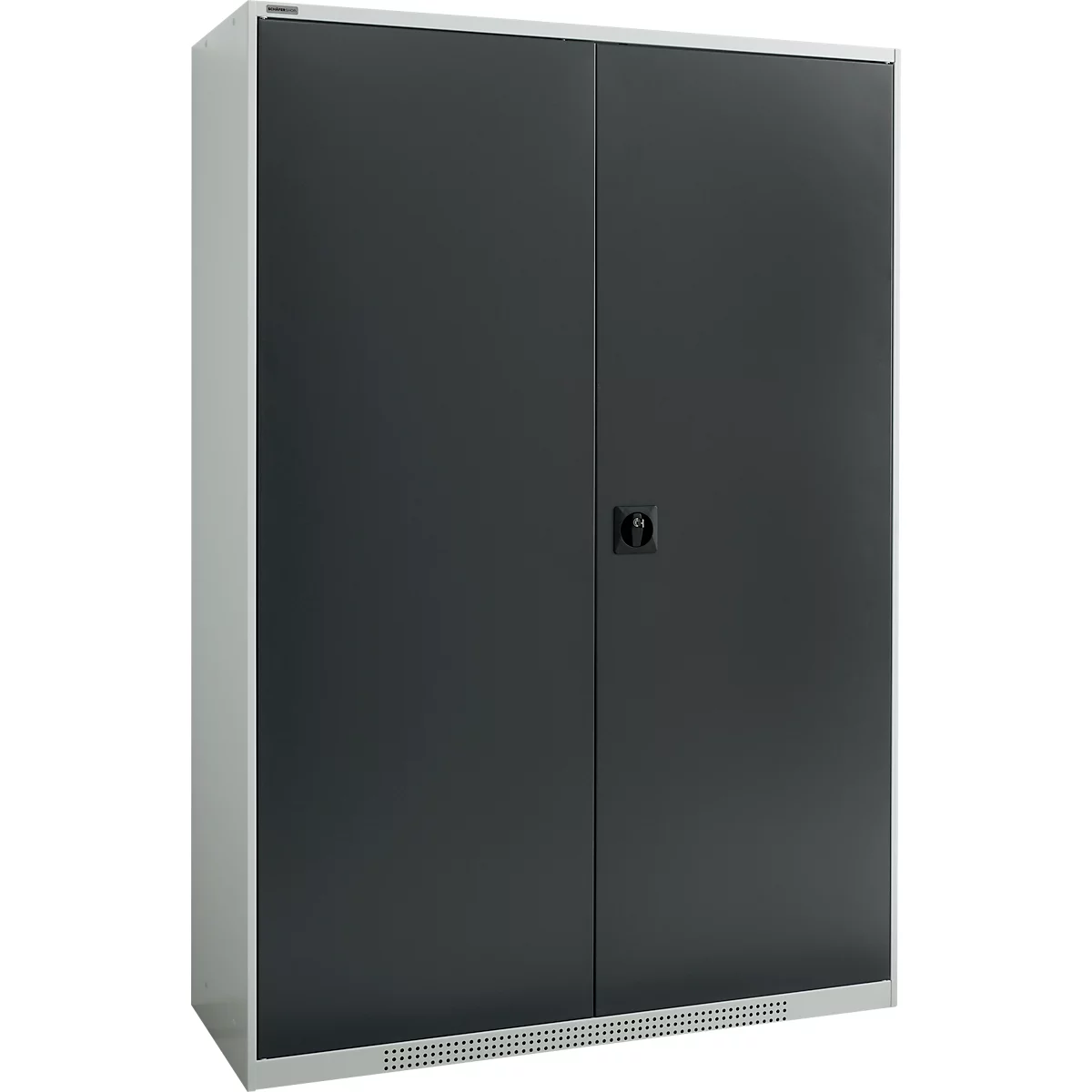 Armario de puertas batientes Schäfer Shop Genius FS, acero, con rejillas de ventilación, ancho 1343 x fondo 520 x alto 1950 mm, 5 OH, gris claro/gris antracita, hasta 750 kg