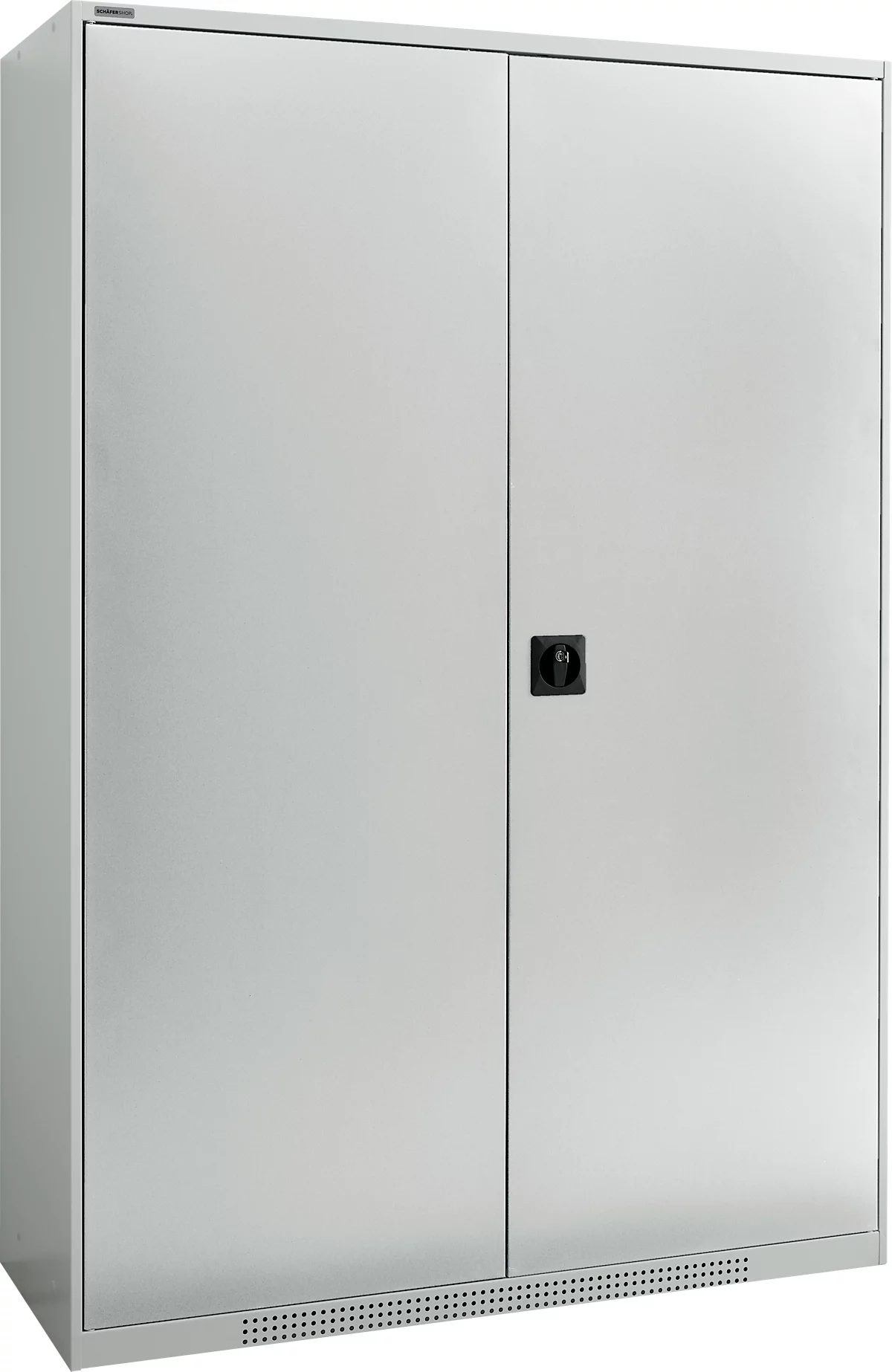 Armario de puertas batientes Schäfer Shop Genius FS, acero, con rejillas de ventilación, ancho 1343 x fondo 520 x alto 1950 mm, 5 OH, gris claro, hasta 750 kg