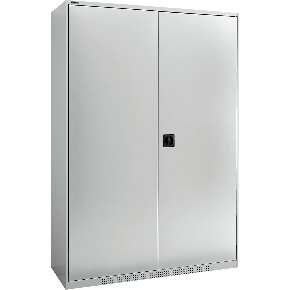 Armario de puertas batientes Schäfer Shop Genius FS, acero, con rejillas de ventilación, ancho 1343 x fondo 520 x alto 1950 mm, 5 OH, gris claro, hasta 750 kg