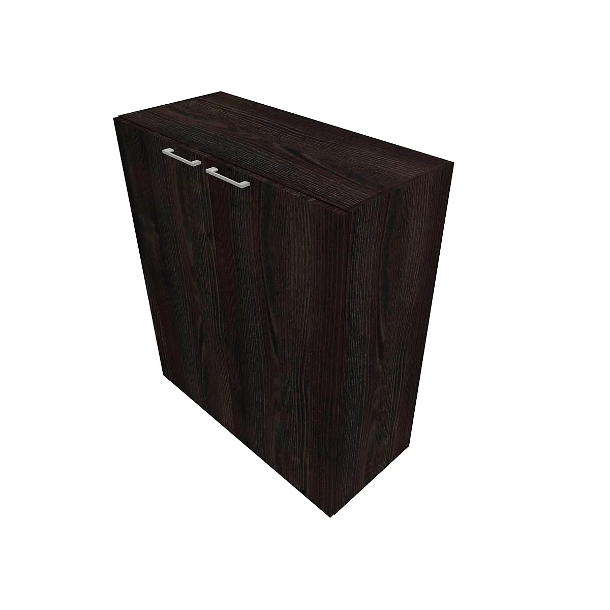 Armario de puertas batientes SOLUS PLAY, 3 AA, tirador arriba, An 800 x P 440 x Al 1122 mm, roble oscuro